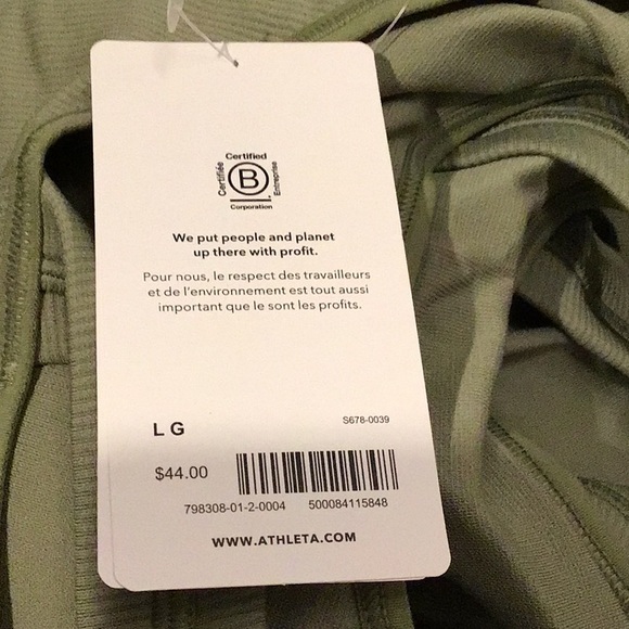 Athleta - Aurora Scoop Bra Large D-DD Eucalyptus Olive Green NWT - Picture 6 of 7